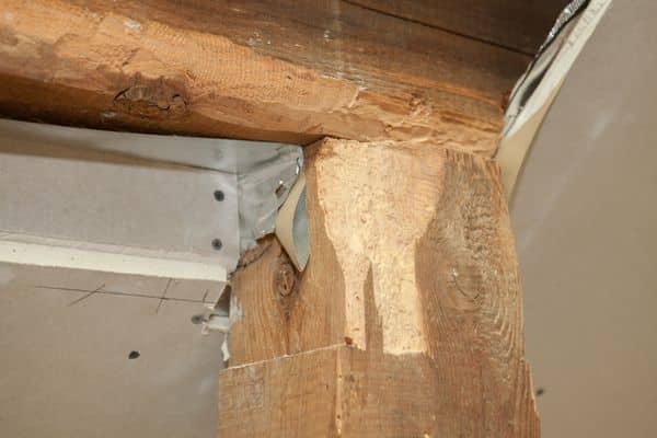 Wood roof trusses damage