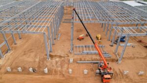 light steel frame in construction site